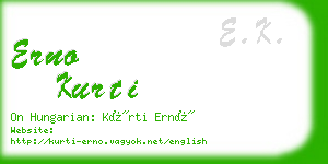 erno kurti business card